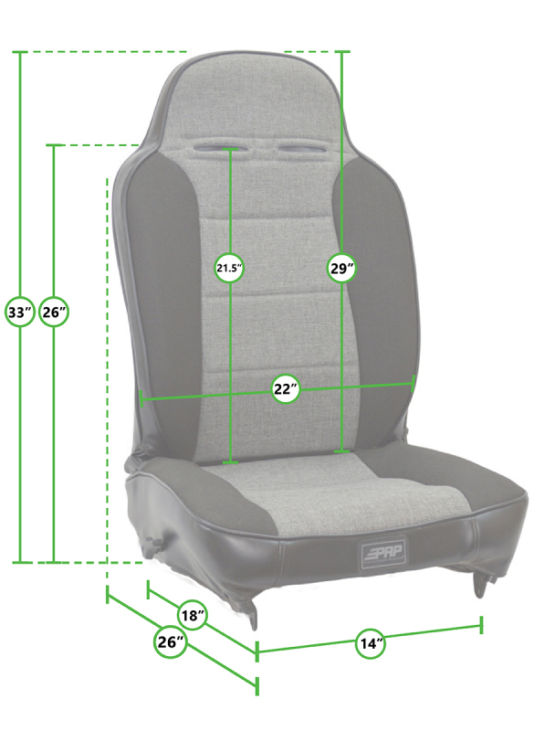 Jeep Wrangler TJ Reclining Suspension Seats Kit (2) - PRP Seats - Enduro High Back - Gray - `03-`06